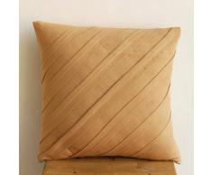 Contemporary Tan - Decorativa Funda de Cojin 45 x 45 cm, Square Tan Suede Alforzas