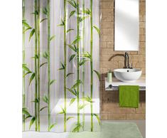 Kleine Wolke 5249625305 Bambú - Cortina de ducha (180 x 200 cm), diseño de bambú, color verde mayo