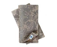 Linen & Cotton 4 Servilletas de Tela Jacquard con Estampados de Flores Roseus - 100% Lino, Gris Rosa (47 x 47cm) Cuadradas Decoración del Hogar para Mesa Cocina Salón Comedor Gastronomía Cumpleaños
