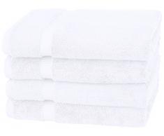 Pinzon - Toallas de baño de mezcla de algodón orgánico, juego de 4, Blanco
