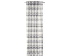 Deko Trends 8935 01 079 Fidelia - Cortina con Trabillas (100% poliÃ©ster, 245 x 146 cm), diseÃ±o de Rayas, Color Blanco y Gris