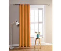 Cortinas Opacas y ocultantes, 140 x 260 cm, 100% poliéster, naranja, Rideaux occultant orange 140 x 260 cm