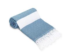 Turquoise Home Premium - Toalla Grande turca para pestemal - Toalla de baño para hammam - Toalla XXL 175 x 100 cm - Toalla de Sauna, Azul, 100 x 175