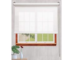 Decorestor Estor translucido Metal Premium A Medida, Anchos de 40 a 300cm. Blanco. Permite Paso de luz, Guarda tu intimidad. Estores enrollables translucidos para Ventanas y Puertas