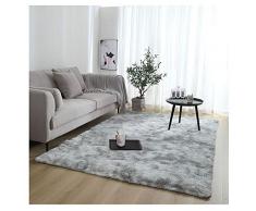 YAOTT Alfombras Modernas Minimalistas Suaves y esponjosas para el Dormitorio, Antideslizantes Alfombra Shaggy de la Sala de Estar súper Blandas Alfombra Peluda mullida Gris Claro 50 * 80cm
