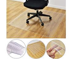 Tapete de silla para suelos de alfombra, transparente, antideslizante, rectangular, para el hogar, oficina, silla rodante, Transparente, 50x90cm