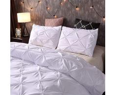 Fansu Juego de Ropa de Cama,3 Piezas Funda de Edredón con Cremallera Diseño de Colore Puro Microfibra Poliéster Funda de Edredón*1pcs, Funda de Almohada*2pcs (230 * 230,Blanco)