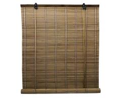 Solagua 6 Modelos 14 Medidas de estores de bambú Cortina de Madera persiana Enrollable (90 x 175 cm, Marrón)