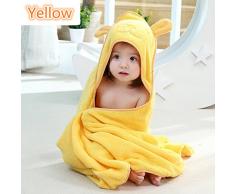Toallas de Baño Bebe, Morbuy Toalla Niño con Capucha Antibacteriana e Hipoalergénica Extra Suave para Mantener el Bebé Calentito y Cómodo Para Niños Niñas 0-6 Años (Amarillo)