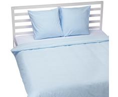 AmazonBasics Everyday - Juego de fundas de edredón nórdico y de almohada (100% algodón) Azul - 220 x 240 cm y 2 fundas 65 x 65 cm