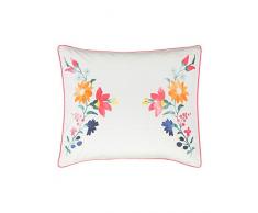 Esprit satén ropa de cama Cami I color multi Flores I en blanco Razón I de puro algodón I cremallera, 135 x 200 cm + 80 x 80 cm