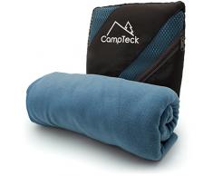 CampTeck U6829 Microfibra Toalla Yoga para Tapete de Yoga (184x62cm) Toalla de Yoga Antideslizante para Hot Yoga, Bikram Yoga y Power Yoga con Bolsa de Transporte – Azul