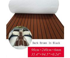 Toogou - Alfombrilla antideslizante de espuma EVA para suelos marinos con adhesivo 3M, barcos de teca sintética para kayak, marrón oscuro