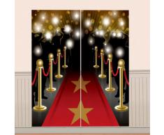 Amscan - Decoración para pared (1,65 x 82,5 cm), diseño de alfombra roja, 1,65 x 82,5 cm