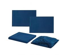 GUOCU Juego de Sábanas con Fundas de Almohada - Microfibra Cepillado-Juego de Cama Transpirable Suave Armada King