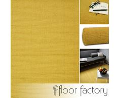 floor factory Alfombra Moderna de Lana Loft Mustard Amarillo Mostaza 200x290cm - 100% Lana en Colores Luminosos y Modernos
