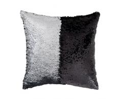Balvi Cojín Magic Color Negro/Plateado Colores Reversibles Incluye Funda extraíble y Relleno Poliéster 40x40cm