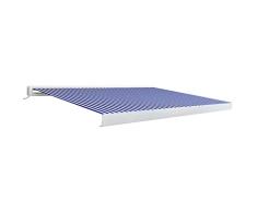 VidaXL - Estor de casete motorizado para toldo retráctil de balcón, exterior sombreado de las ventanas, 300 x 250 cm, color azul y blanco