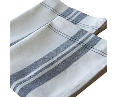 LinenMe. Paños de cocina Tre Linen Florence de algodón. Juego de 2. Color grafito.