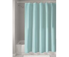 iDesign Cortinas de baño de tela, cortina impermeable de poliéster con tamaño de 180,0 cm x 200,0 cm, cortina de ducha lavable con borde reforzado, azul turquesa