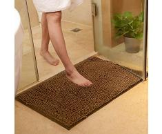 ele ELEOPTION Suave Shag Alfombra de ba?o Alfombra Cocina Puerta Puerta Pies Estera Tira Antideslizante Absorbente Felpudo Alfombras de ba?o Ducha Alfombra Peluda - 45 x 70 cm, CAF¨¦