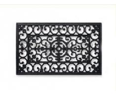 William Armes 2481202 - Felpudo de goma rectangular, 75 x 45 cm, efecto de hierro