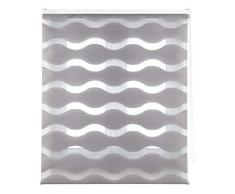 Blindecor Mediterráneo Estor Enrollable Doble Tejido, Noche y Día Ondulado de Alta Calidad Color Gris, 120X180cm