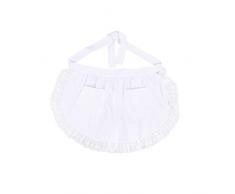 BESTONZON Delantal de cintura de las mujeres con bolsillos de encaje de algodón medio delantal Favores de fiesta de cocina para sirvienta de camarera de limpieza (blanco)