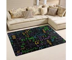 Yibaihe Alfombra Ligera Estampada Alfombra Decorativa Contempor¨¢neo Multicolor Patr¨®n Matem¨¢tico Impermeable Resistente a la decoloraci¨®n para Sala de estar Dormitorio 153 x 100 cm