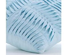 Azul Claro Cubierta De Cojines Decorativos, Moderno Labor De Retazos Fundas De Almohada, 30x30 cm Funda De Almohada, Sabana de algodon Con Textura Alforzas Cubierta De Almohadas - Open To The Sky