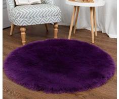 CNFQ Alfombra Toisón moqueta Soft Faux de Piel de Oveja Alfombra de Lana Alfombra Redonda