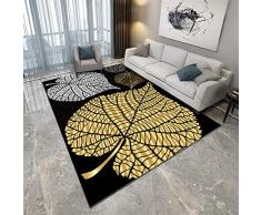 Ommda Alfombras Modernas Salon Dormitorios 3D Geometricas Grandes Rectángulo Antideslizante Habitacion Alfombras Vinilo Orientales Lavables Hojas 50x120cm