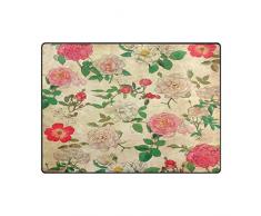 Use7 - Alfombra para Sala de Estar o Dormitorio, diseño Floral, Tela, 203cm x 147.3cm(7 x 5 Feet)