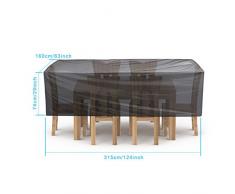 NASUM Funda Protectora para Muebles, Copertura Impermeable para Mesas Sillas Sofás, Cubierta de Exterior 315cm x 160cm x 74cm