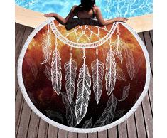 LIUNIAN Dreamcatcher Toalla de Playa Microfibra Toallas de Playa Redondas Grandes 150 cm x 150 cm 59 Pulgadas para Mujeres Niños Niñas niños