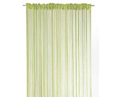 heimtexland® Cortina de hilos en muchos colores y tamaños con túnel de varilla KÜRZBAR Cortina de hilos de alta calidad Fadenstore Ökotex tipo 121, poliéster, verde, HxB 160 x 148 cm