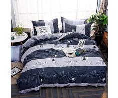 Fansu Juego de Ropa de Cama de 4 Piezas Elegante Juego de Fundas de Edredón Incluye 1 Funda Nórdica y 1 Sábana encimera 2 Funda de Almohada (Cama 90-150x200cm,Musica a Rayas)