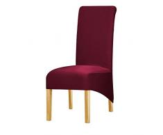 STAMONY - Funda para Silla de tamaño XL, tamaño Grande, Respaldo Largo, Funda Universal para Silla de Restaurante, Hotel, Fiesta, 1 Pieza, algodón, Granate, XL Size