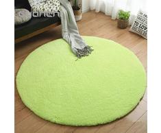 Liveinu Redondo Shaggy Alfombra con Respaldo Antideslizante Alfombra de Peluche Salón Modernas para Decoración Ø 160 cm Verde Hierba