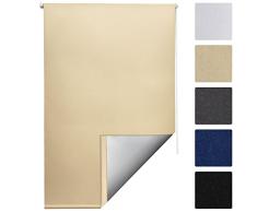 Sol Royal Sol Reflect T42 Persiana térmica Opaca Estor/Cortina Enrollable KLEMMFIX fijación fácil 40 x 160 cm Crema