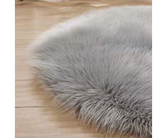 CNFQ Alfombra Toisón moqueta Soft Faux de Piel de Oveja Alfombra de Lana Alfombra Redonda