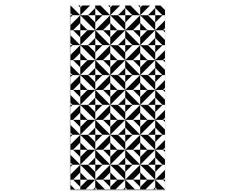 Panorama Alfombra Vinílica Geometría Negro 40x80cm - Alfombra Cocina Vinilo - Alfombra Salón Antideslizante, Antihongos e Ignífuga - Alfombras Grandes - Alfombras PVC