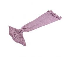Hecho a mano de punto de ganchillo cola de la sirena Manta All Seasons cama caliente manta colcha Sala de regalo de Navidad para adultos 53.1 x 25.5 inch