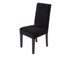 HSKB Funda para silla de Navidad, elástica, de algodón, con banda elástica, para decoración de silla, ABS, Negro , talla única