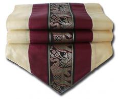 by soljo - burdeos mesa de mantel de lino camino de mesa corredor seda tailandesa elefante Elegante 150 cm de largo x 30 cm