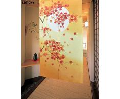 LIGICKY - Cortina de puerta de estilo nórdico japonés para decoración del hogar (33,5 x 59 pulgadas, hojas de arce y luna completa)