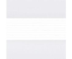 Victoria M. Zevra Estor Doble Enrollable - Estor día y Noche translúcido, 60 x 160 cm, Blanco