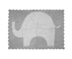 Aratextil Elefantito Alfombra Infantil, Algodón, Gris, 120x160 cm