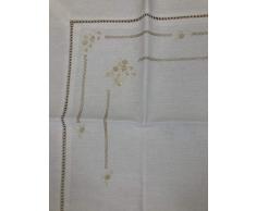 BLANCO RAYA - Sábana Bajera con Fundas de Almohada Bordada a Mano de Puro Lino