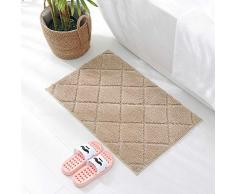 ARNTY Alfombra de Baño Antideslizante,Alfombrillas Baño Microfibra Chenille Súper Suave Absorbente Tapete de Piso para Ducha,Cocina,Baño (Marrón-Microfibra, 45x65cm)